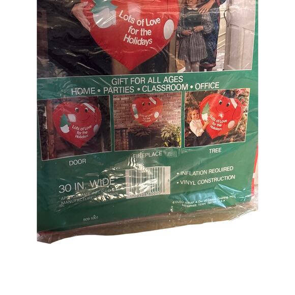 Giant Holiday Huggy Huggables Inflatable Heart New Old Stock Vintage Decor - Picture 3 of 6